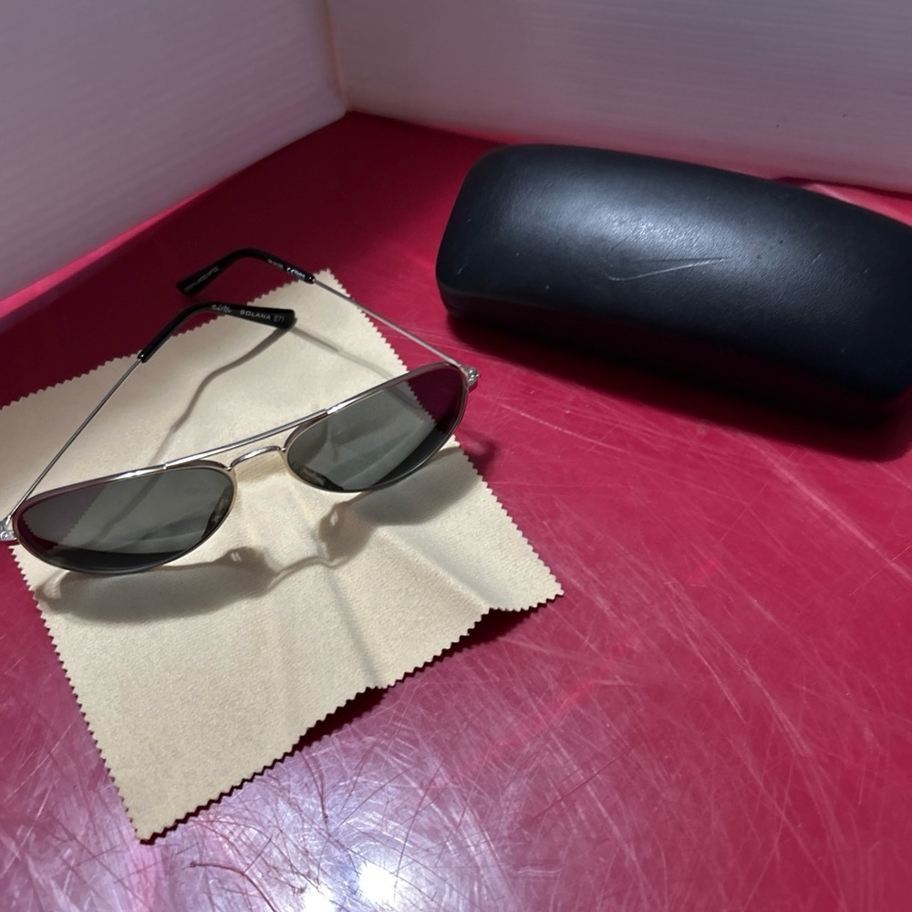 Salt Life Silver Frame Polarized Sunglasses with Dark Green Lenses